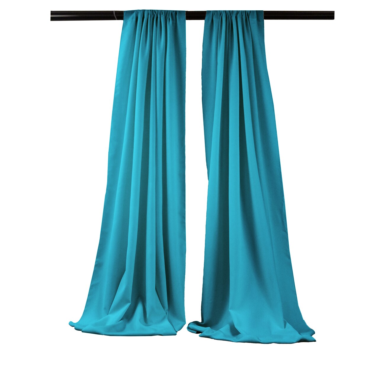 Pack of 2 Polyester Poplin Backdrop Drapes 96 x 58 Inch Semi-Opaque Event Panels